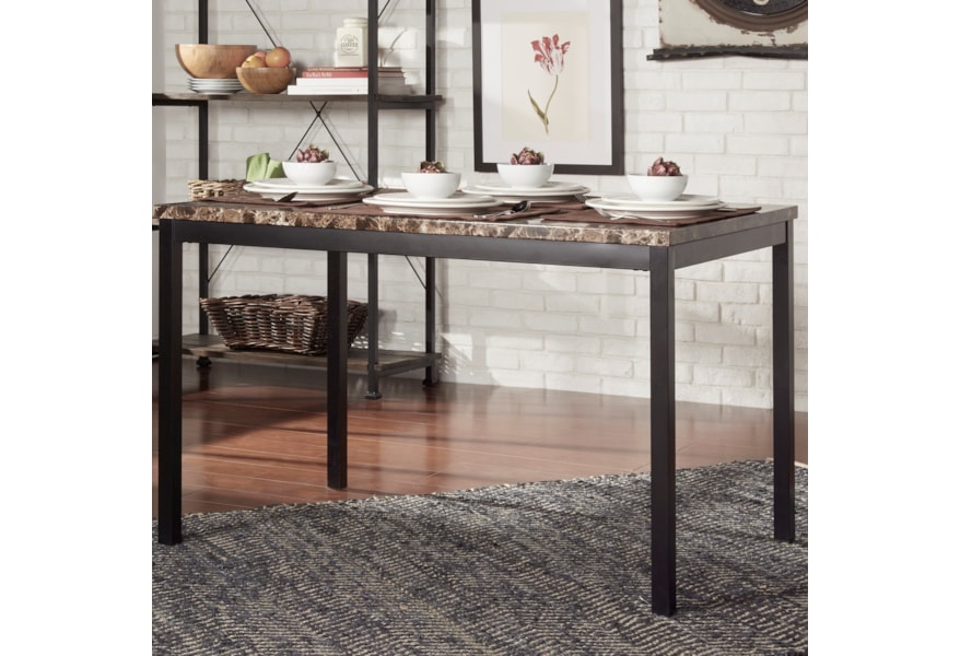 Tempe Casual Kitchen Table With Faux Marble Top By Homelegance At Simply Home By Lindy S