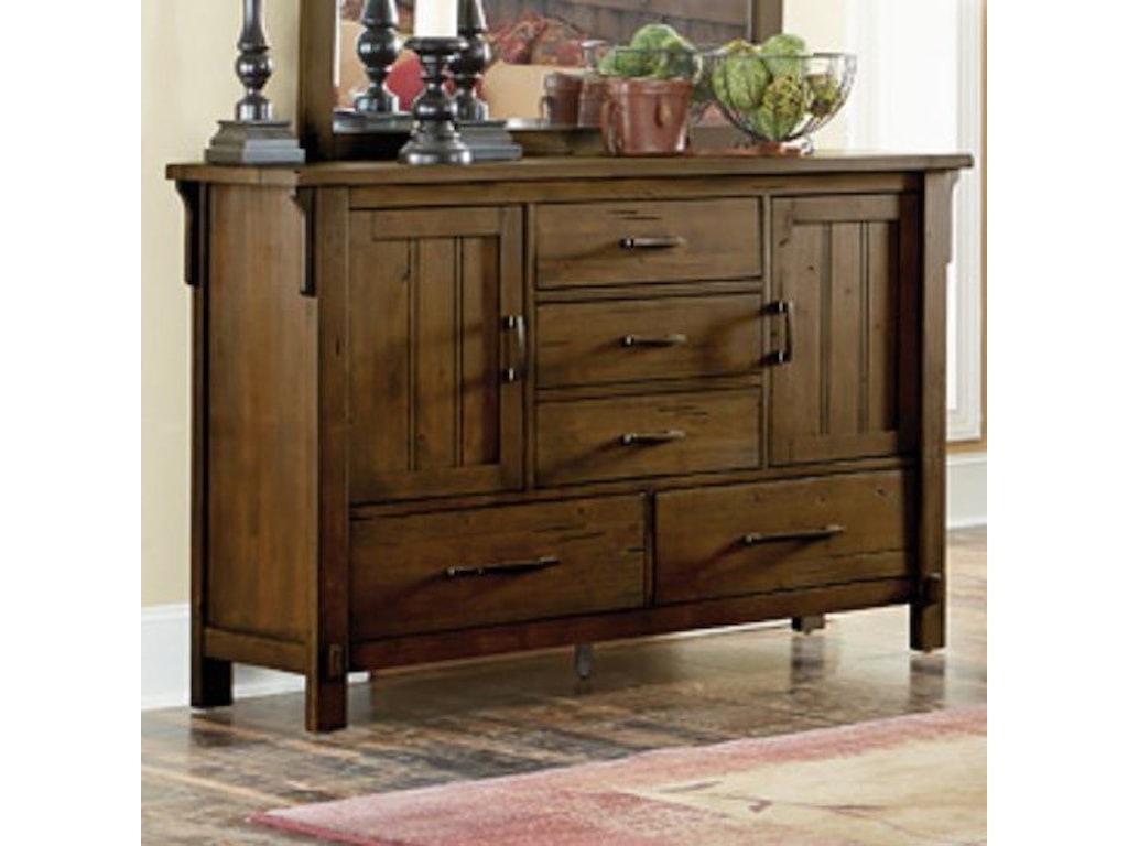Homelegance Terrace 1907 5 Mission 5 Drawer Dresser With Two Doors
