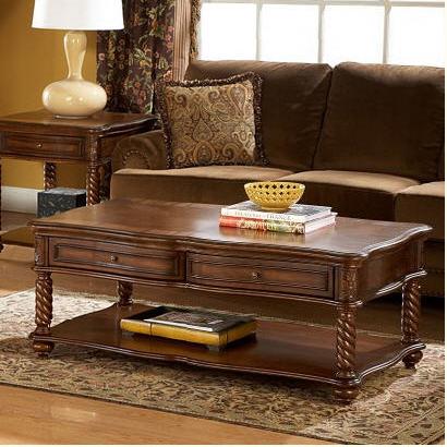 Homelegance Trammel Serpentine Storage Cocktail Table With Spiral Post Legs Value City Furniture Cocktail Or Coffee Table