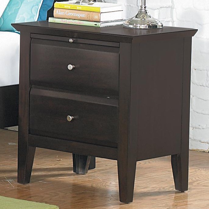 Homelegance Verano Casual 2 Drawer Nightstand With Pull Out Shelf Simply Home By Lindy S Night Stands