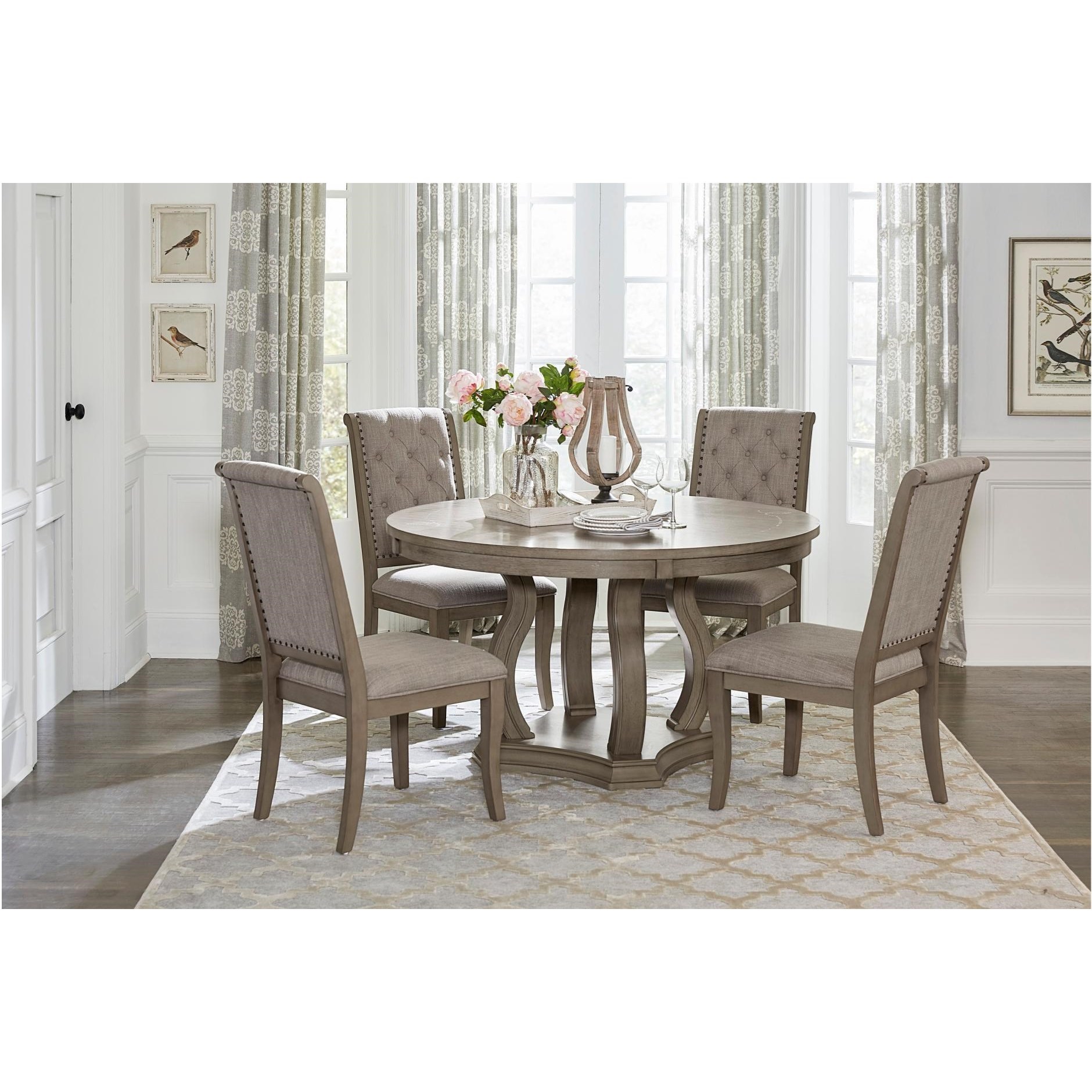 Homelegance Vermillion Transitional Round Dining Table With