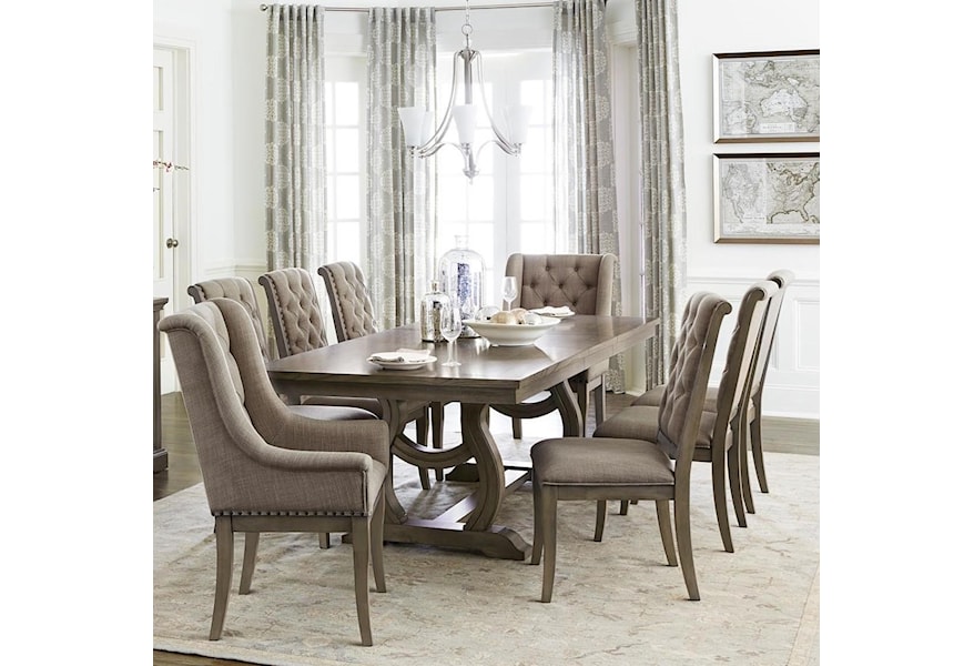 Homelegance Vermillion Transitional Dining Table Set With 8 Chairs