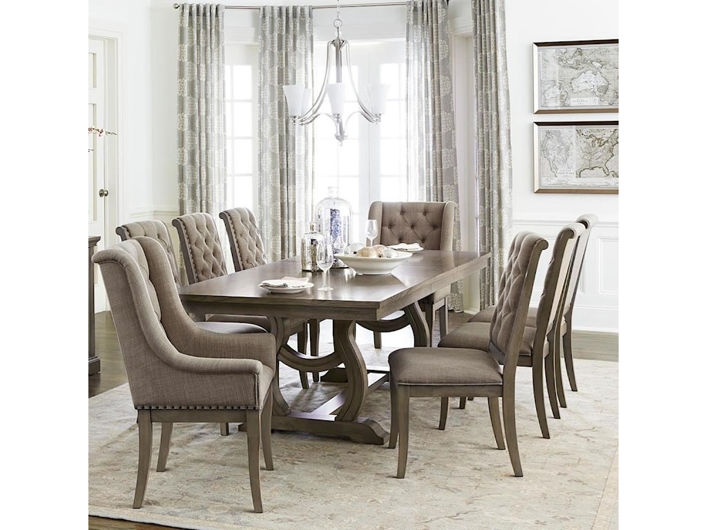 Homelegance Vermillion Transitional Dining Table Set With 6 Chairs