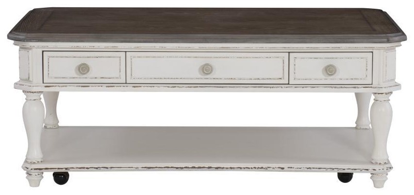 Homelegance Willowick Antique White Cocktail Table Dream Home