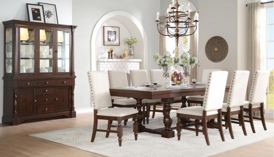 Homelegance Yates Buffet Hutch With Mirror Back And Glass Doors