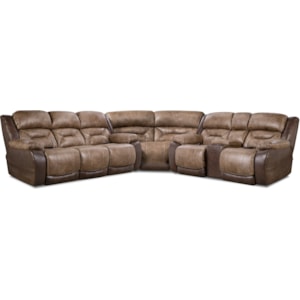 Homestretch 168 Collection Power Reclining Sectional With Storage Console Wilcox Furniture Reclining Sectional Sofas