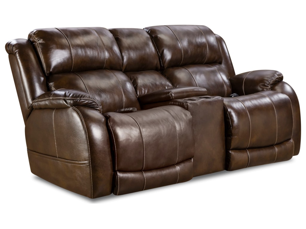 HomeStretch 170 CollectionPower Reclining Console Loveseat