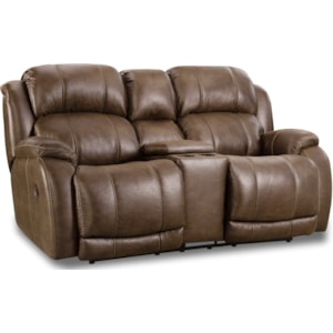 Homestretch Denali Casual Reclining Console Loveseat Wilcox Furniture Reclining Loveseats
