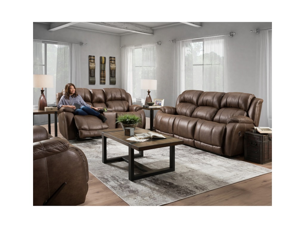 HomeStretch DenaliPower Reclining Console Loveseat