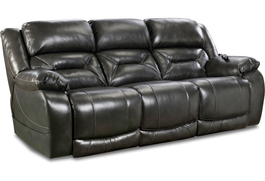 Homestretch 178 Casual Top Grain Leather Triple Reclining Grain Leather Triple Reclining