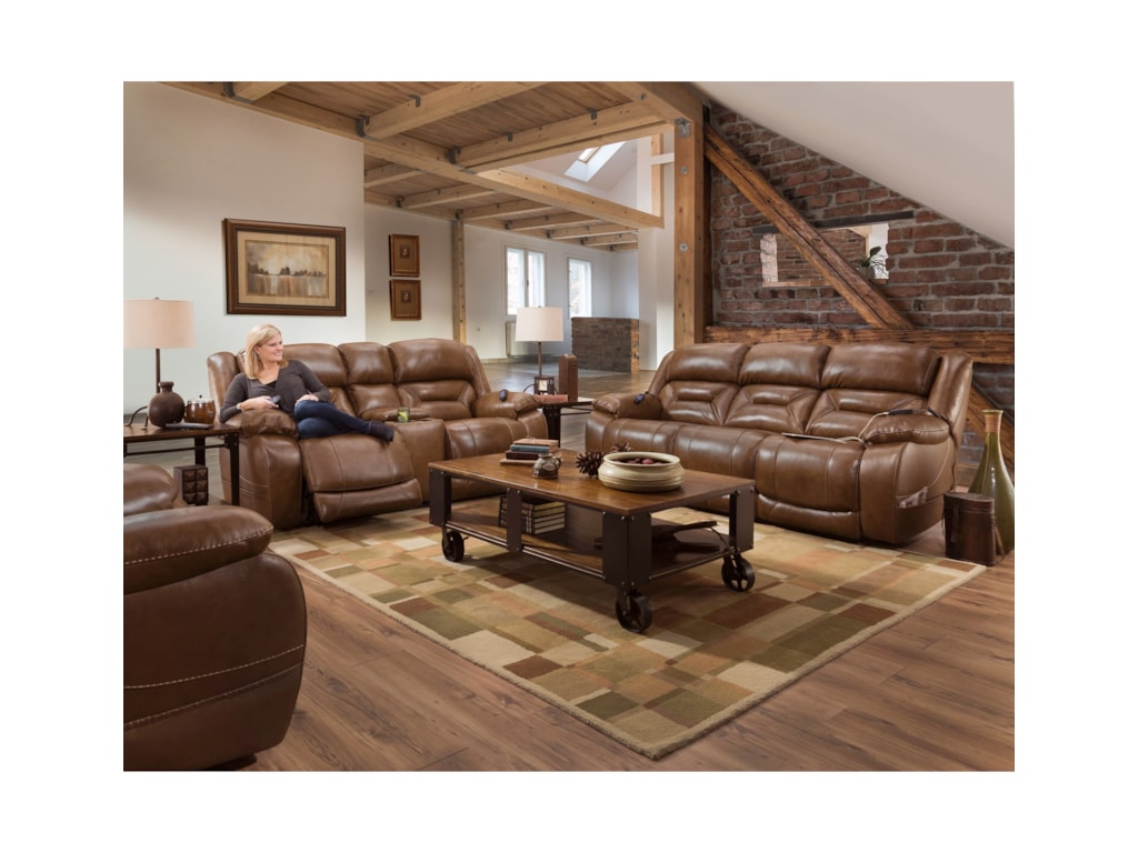 HomeStretch 178Double Reclining Power Sofa