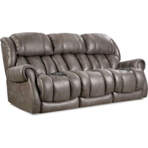 Atlantis Casual Power Reclining Sofa With Rolled Padded Arms Prime Brothers Furniture Reclining Sofas