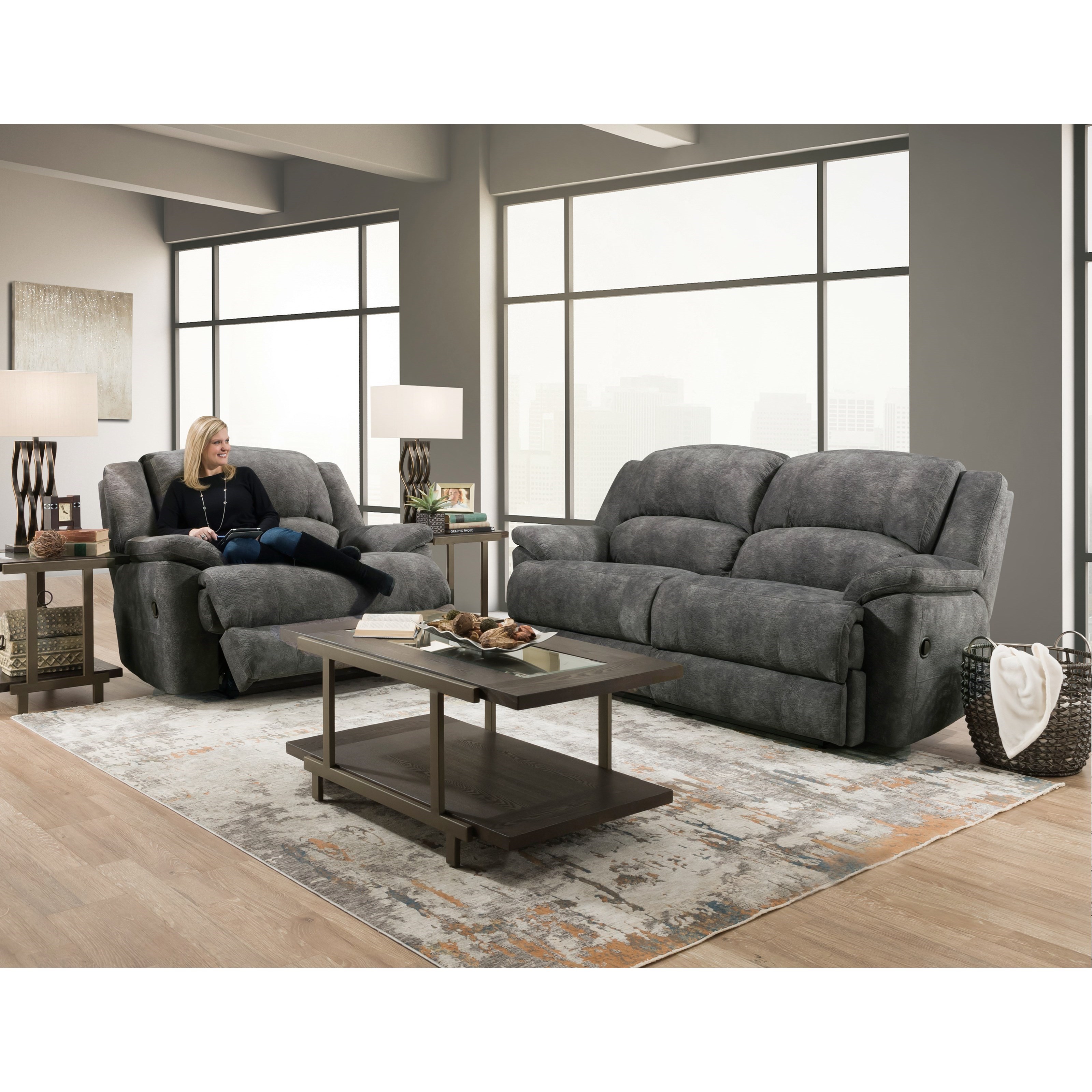 Homestretch Bristol Casual Double Reclining Power Sofa Story Lee Furniture Reclining Sofas