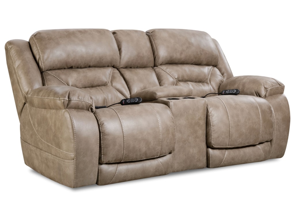 HomeStretch EnterprisePower Reclining Console Loveseat