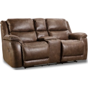 Homestretch Riatta Casual Reclining Console Loveseat With Cup Holders Bullard Furniture Reclining Loveseats