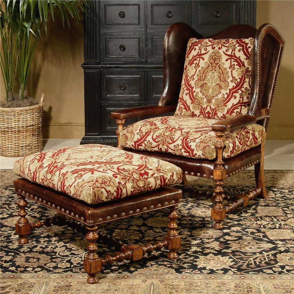 Matching Wing Chair and Ottoman