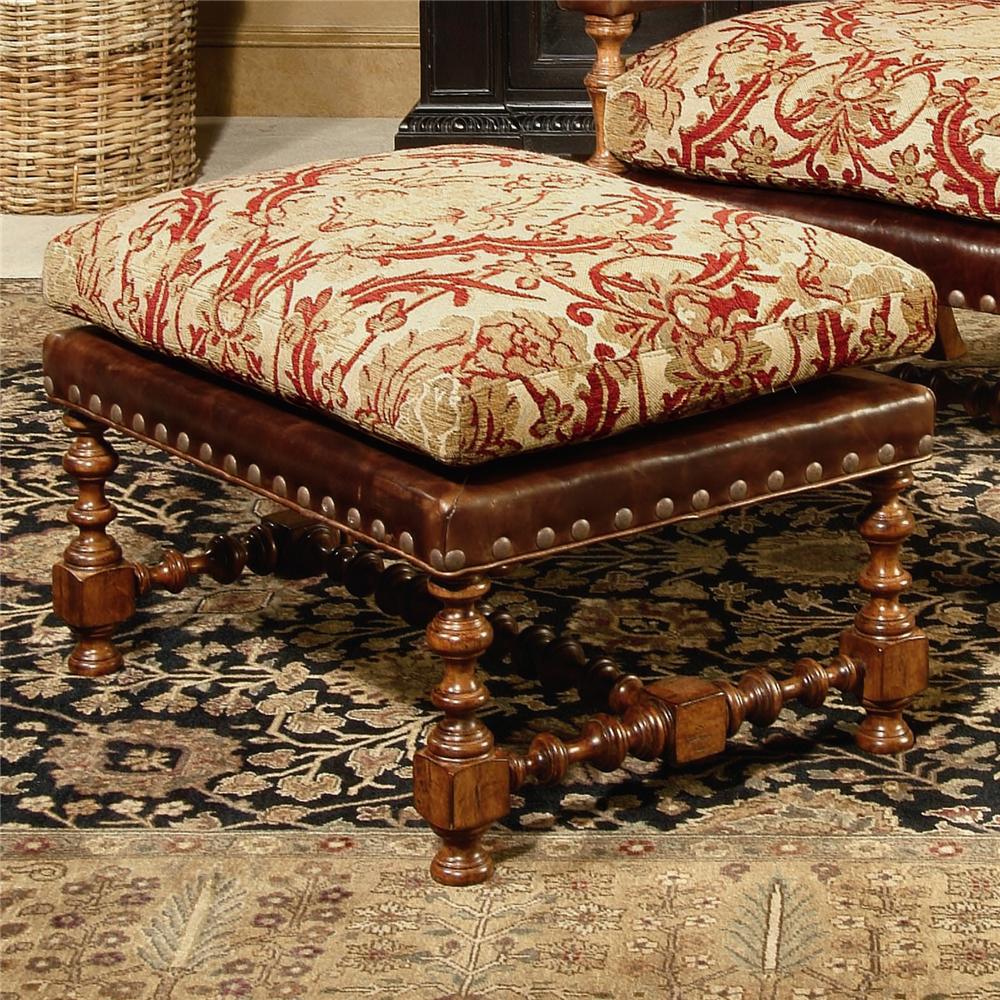 Ottoman with Nailhead Trimming