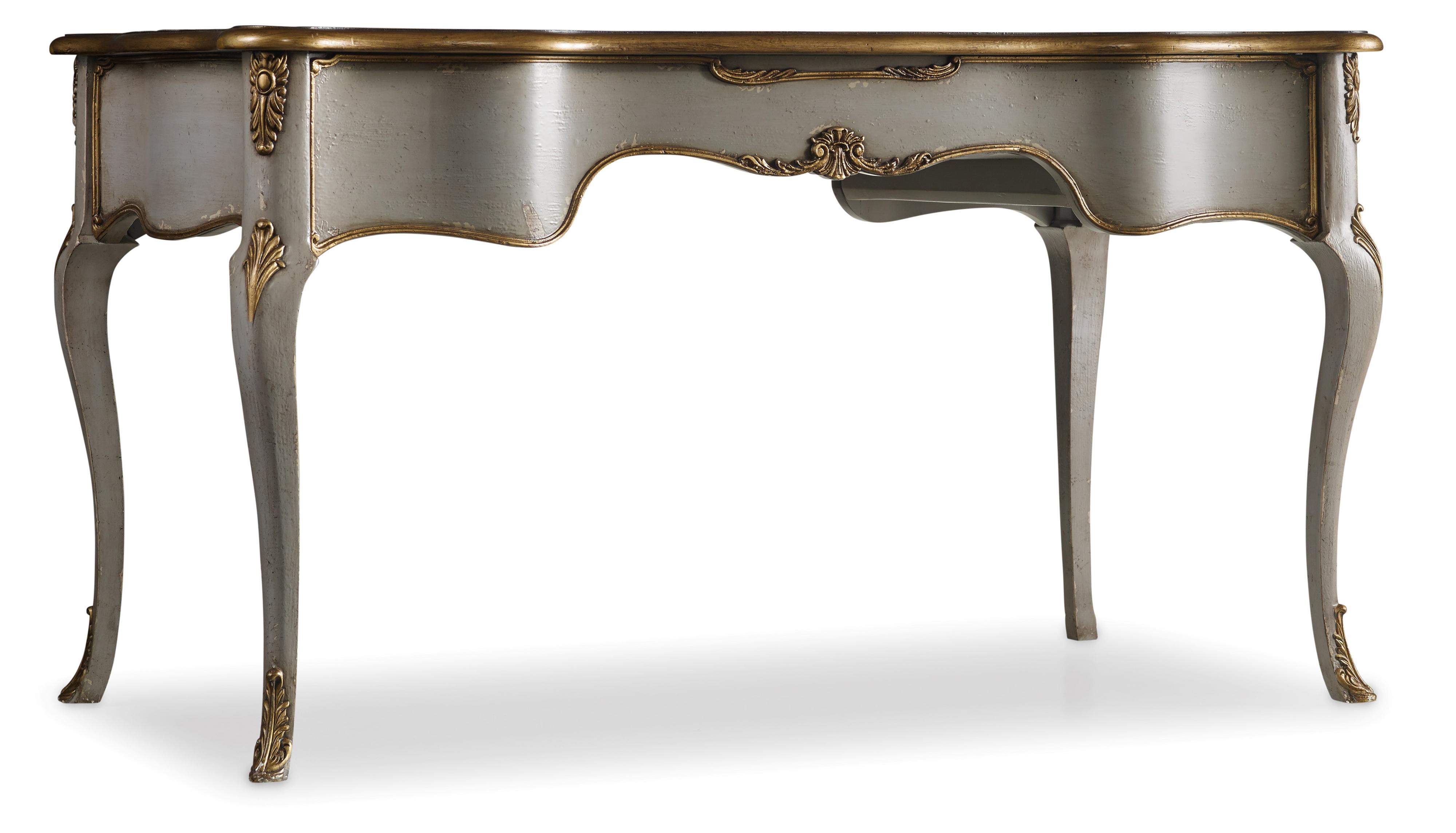 Hooker Furniture 5198 Traditional Distressed Gray Writing Desk With Gilded Edging Belfort Furniture Table Desk