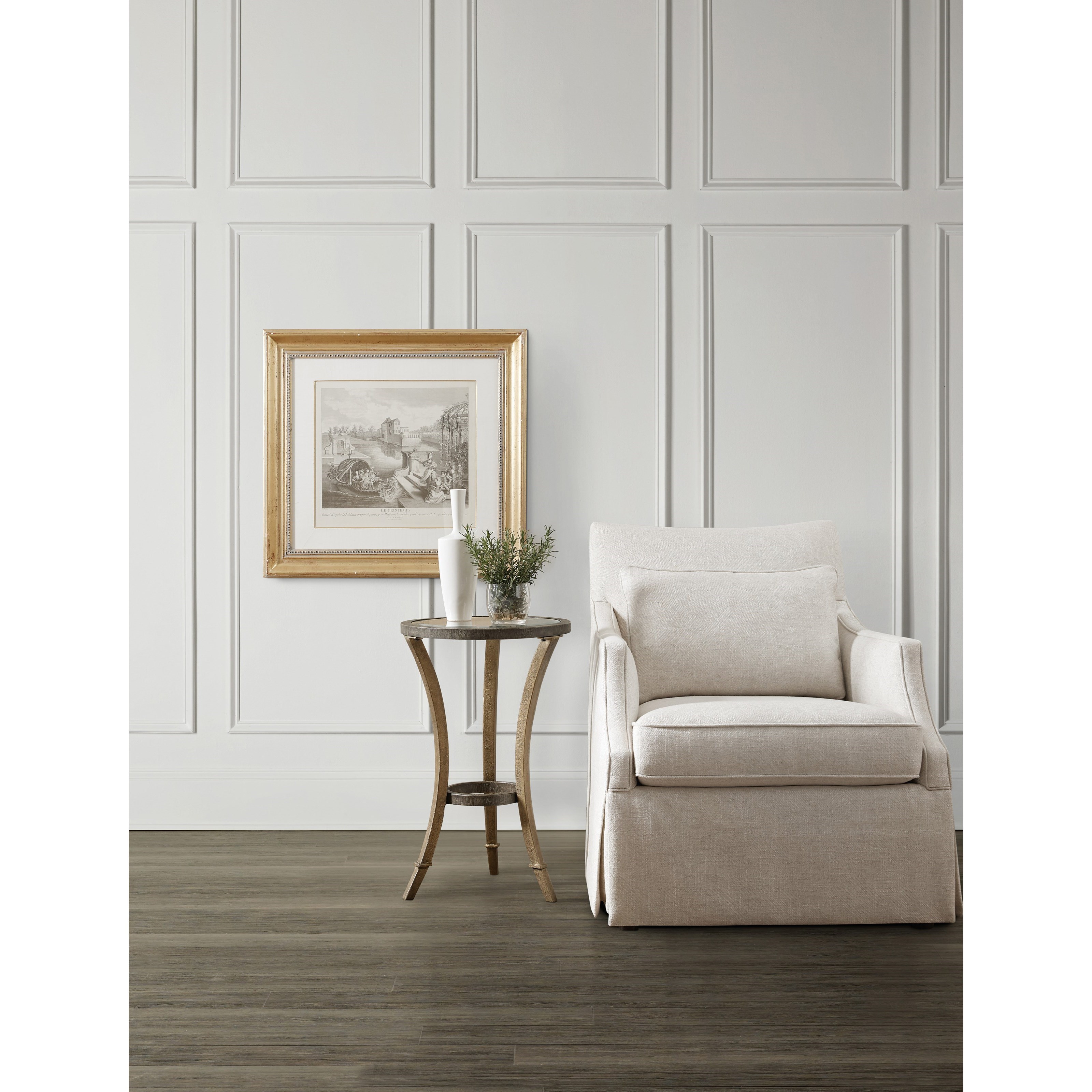 Hooker Furniture 6080 50 Transitional Round Accent Martini Table With Glass Top Suburban Furniture End Tables