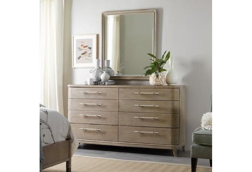 Hooker Furniture Affinity Transitional 8 Drawer Dresser And Mirror