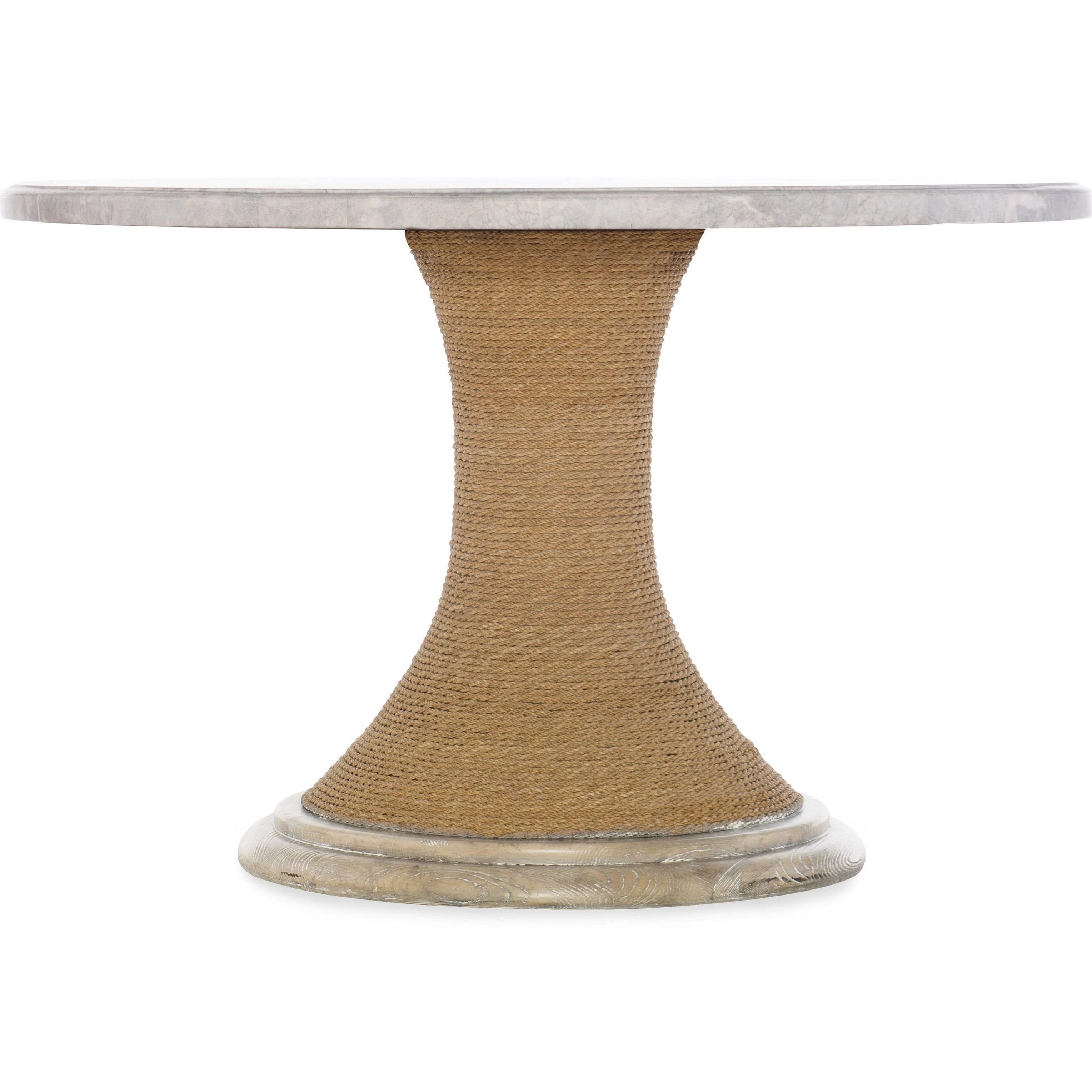 Hooker Furniture American Life Amani 48 Inch Round Pedestal Dining Table With Marble Top Adcock Furniture Dining Tables