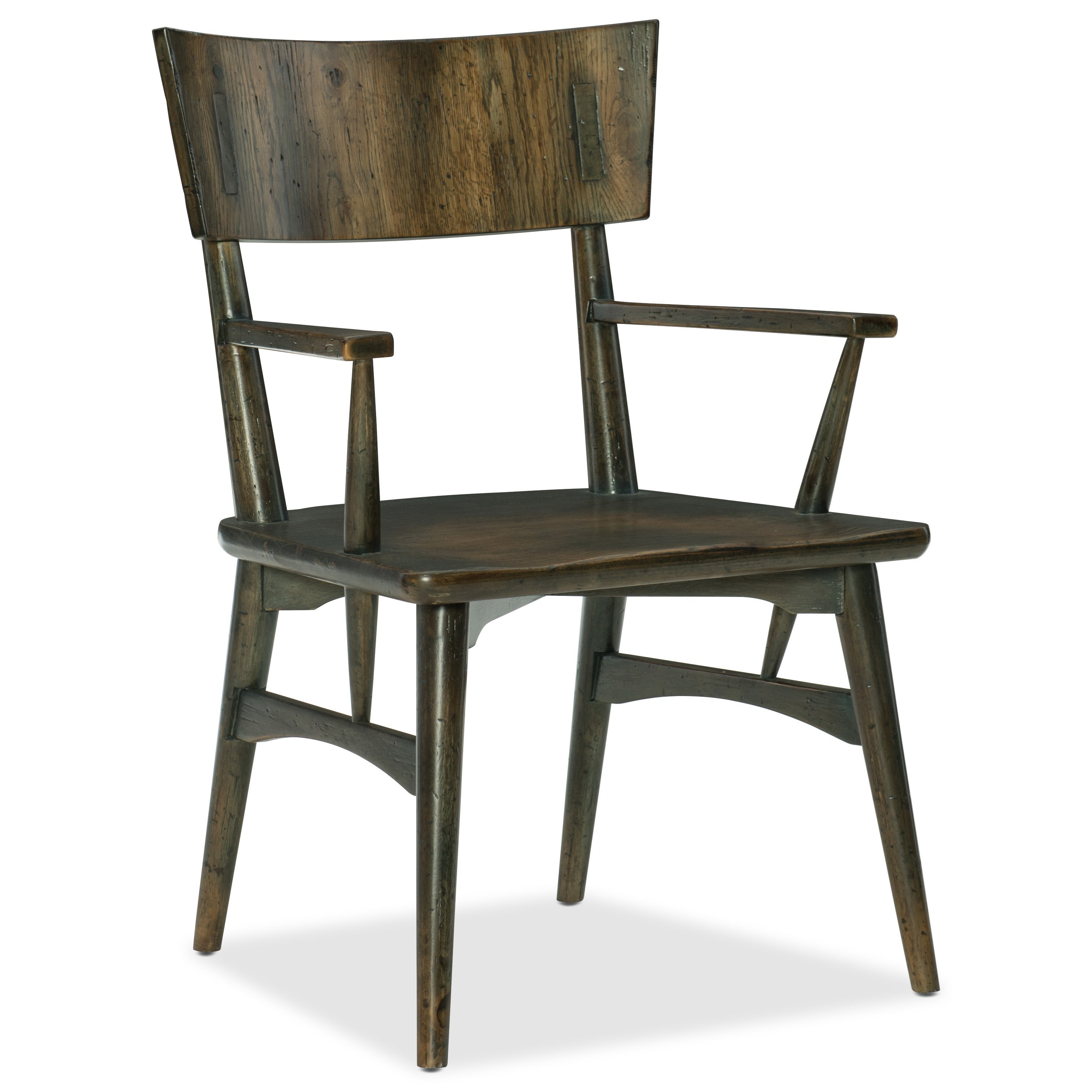 Hooker Furniture American Life Crafted 1654 75800 Dkw1 Rustic Casual Arm Chair Baer S Furniture Dining Arm Chairs