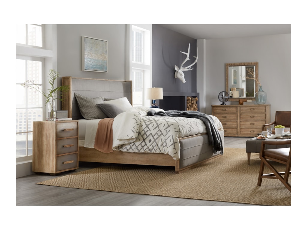 Hooker Furniture American Life-Urban ElevationQueen Upholstered Shelter Bed