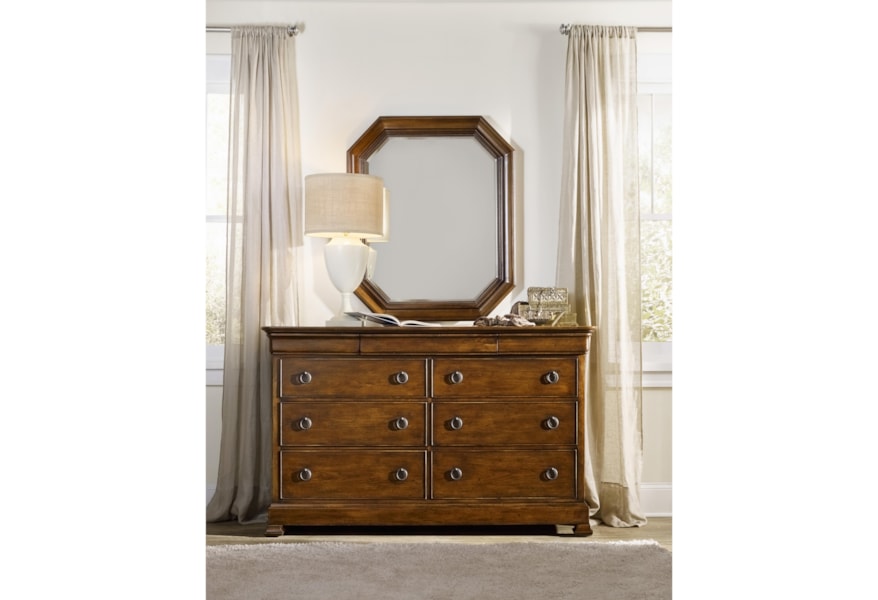 Hooker Furniture Archivist Octagonal Portrait Mirror Suburban