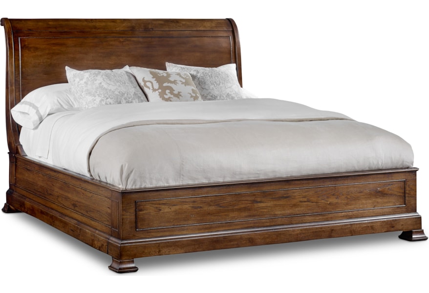 Hooker Furniture Archivist 5447 90450b Queen Sleigh Bed With Platform Footboard Upper Room Home Furnishings Platform Beds Low Profile Beds