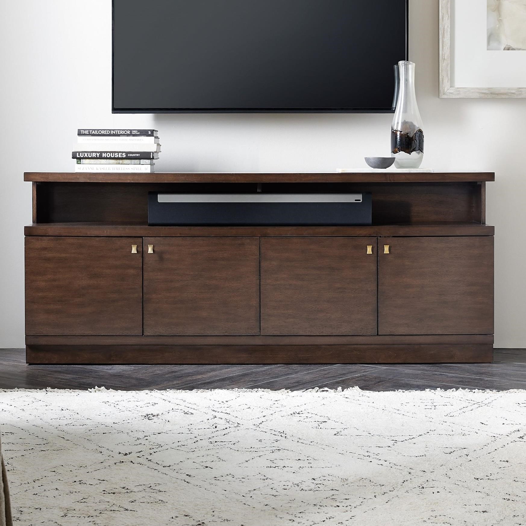 Hooker Furniture Atelier Contemporary Entertainment Console With Metal Hardware Belfort Furniture Tv Stands