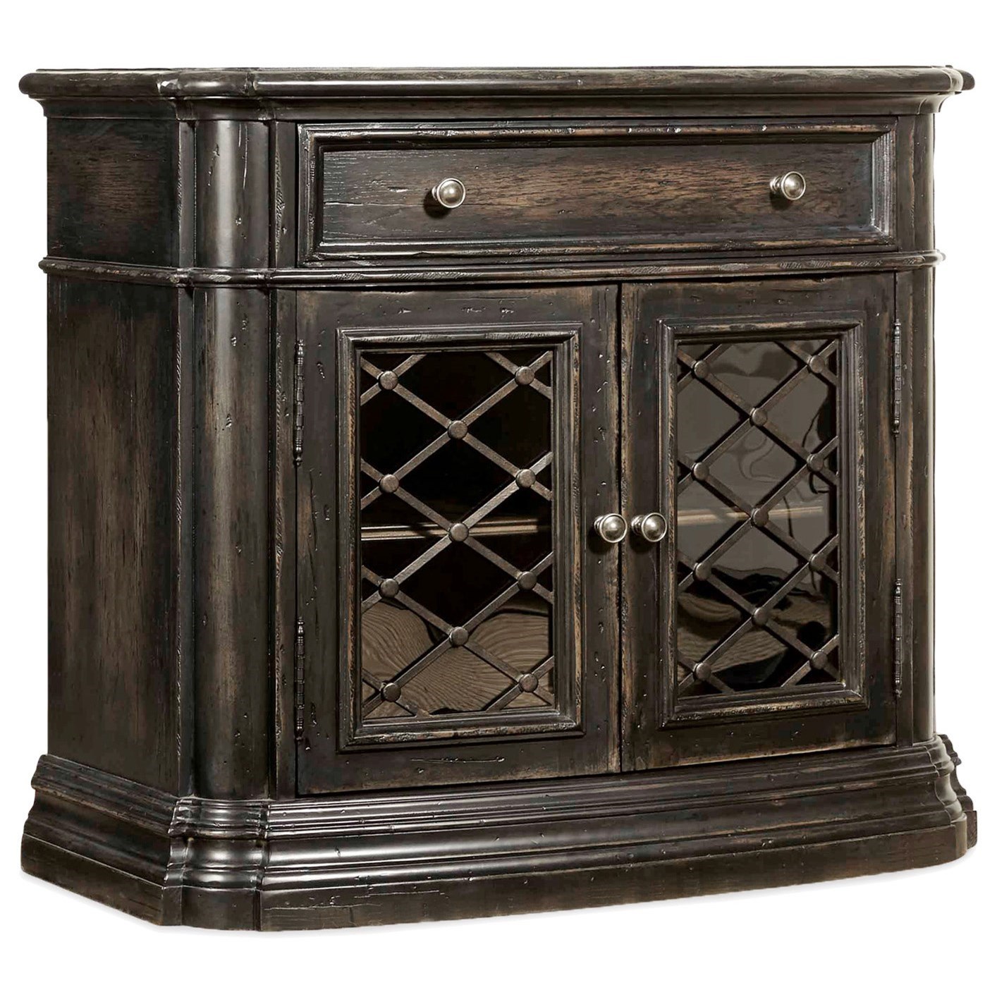 Hooker Furniture Auberose 1595 90016a Ltbk One Drawer Two Door Nightstand With Built In Outlet Baer S Furniture Nightstands
