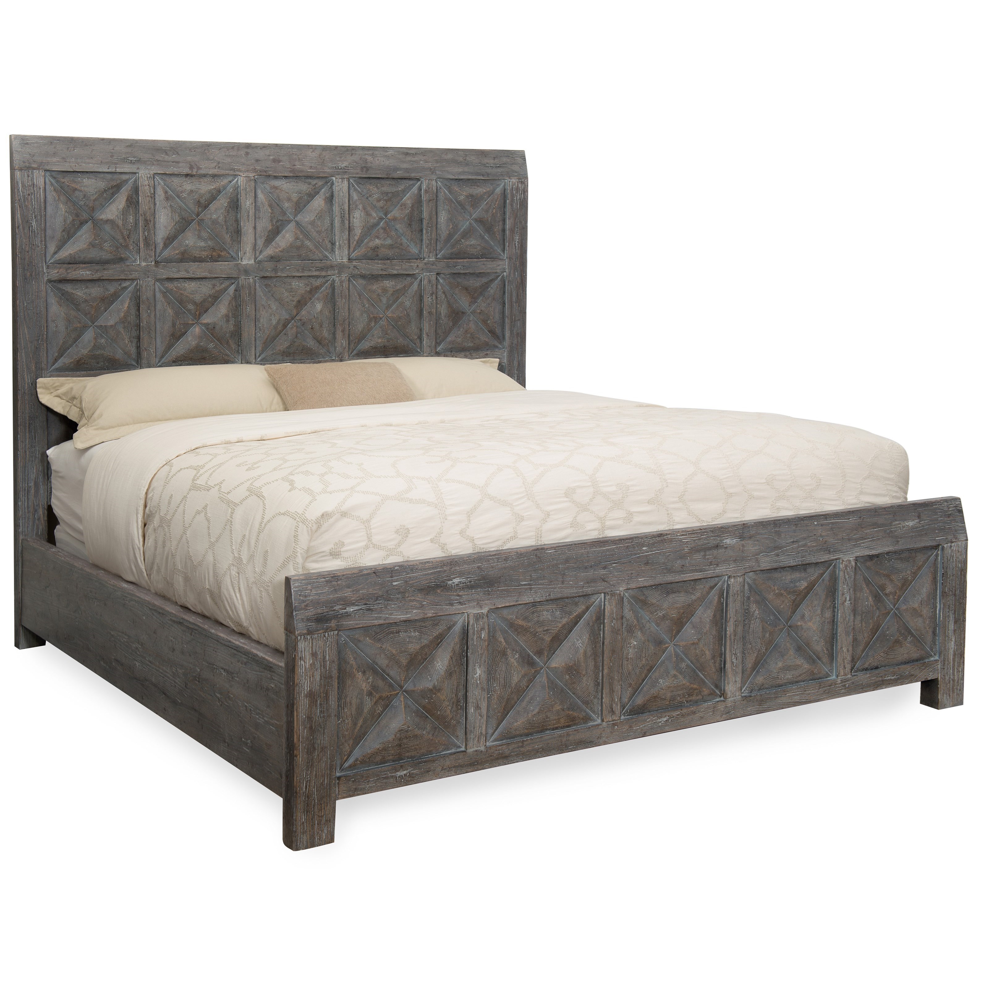 Hooker Furniture Beaumont Rustic Queen Panel Bed With Distressed Finish Wayside Furniture Panel Beds