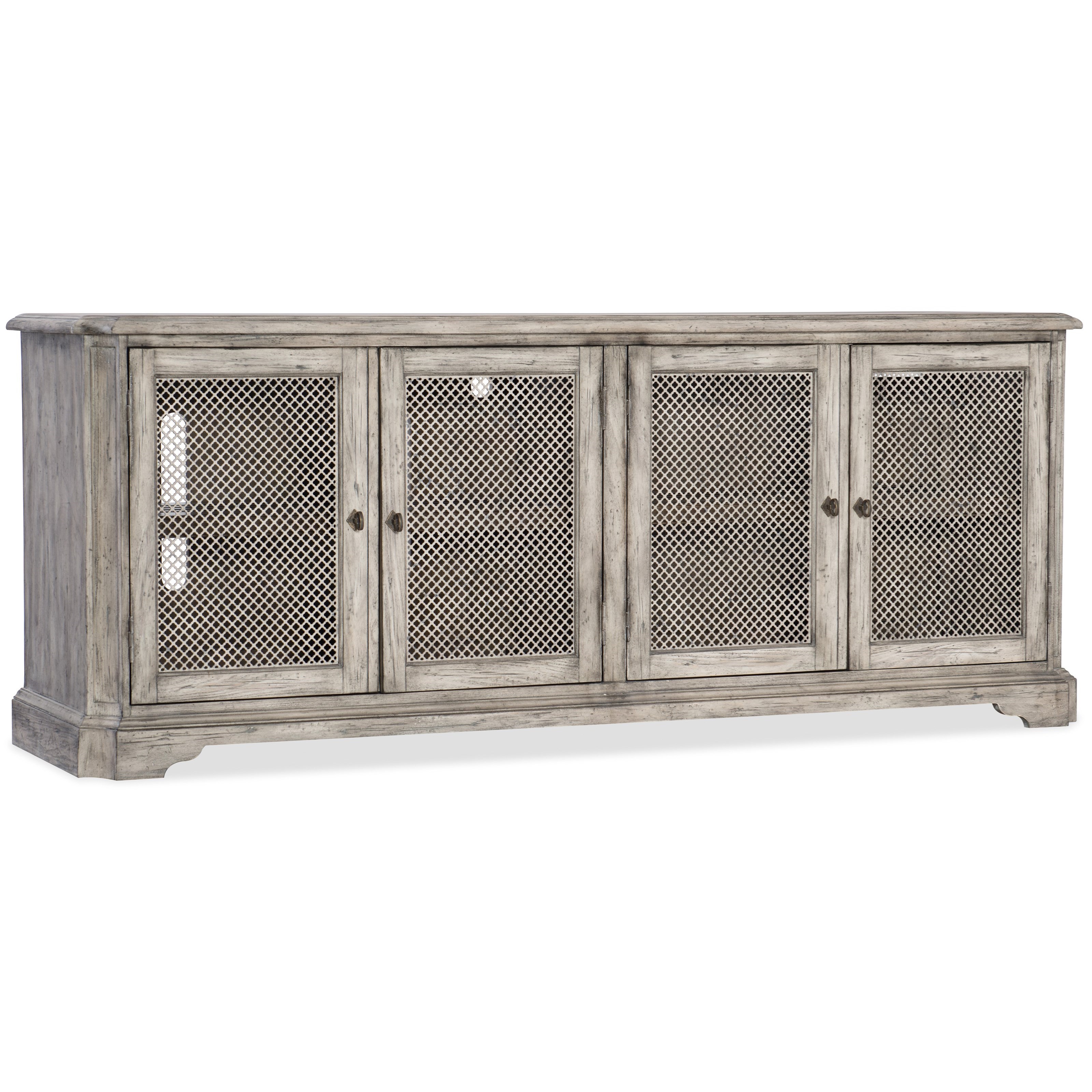 Hooker Furniture Boheme Entertainment Console With 4 Metal Grille Doors Belfort Furniture Tv Stands