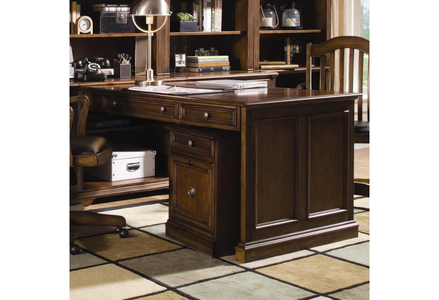 Hooker Furniture Brookhaven Three Drawer Peninsula Desk Zak S