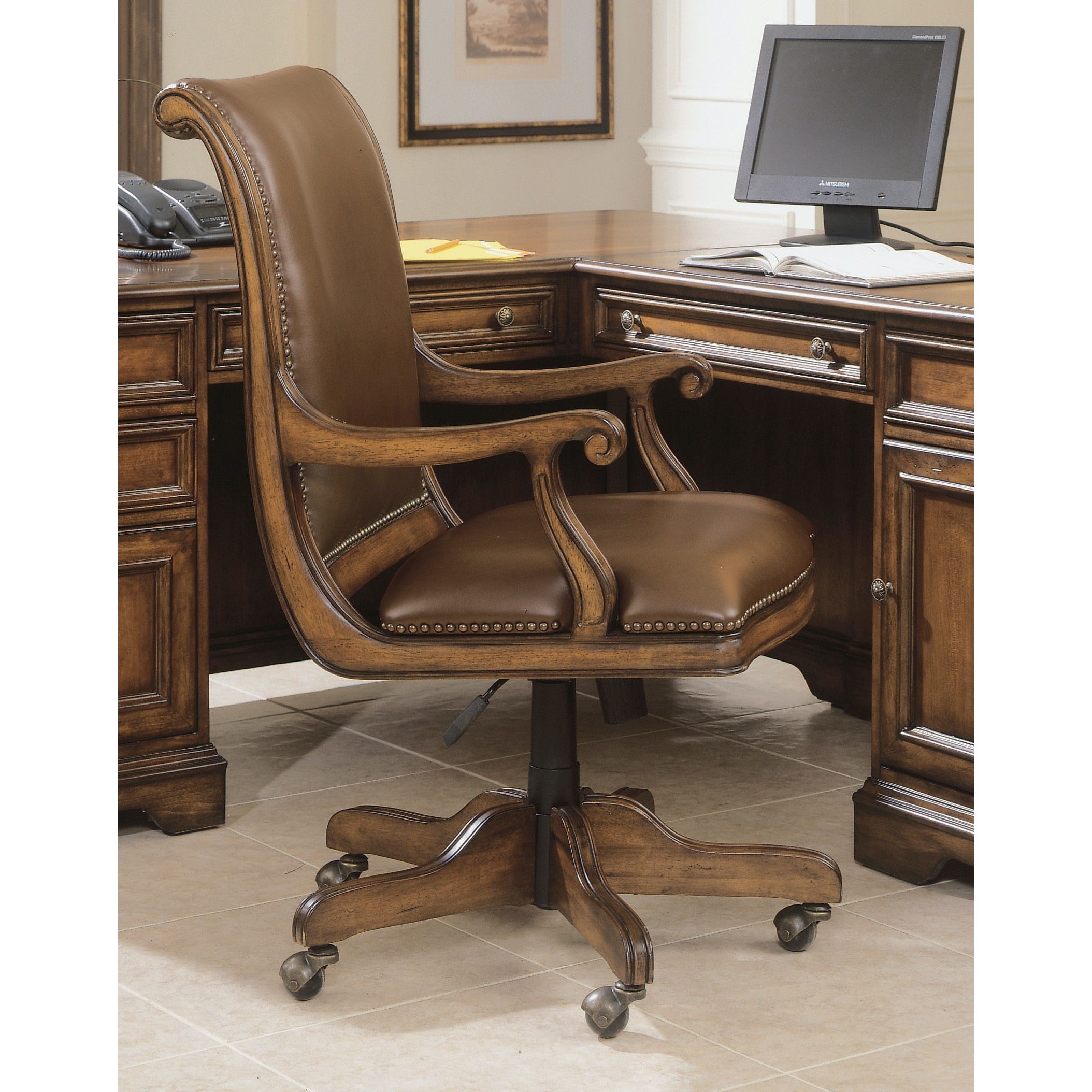 Hooker Furniture Brookhaven 281 30 220 Traditional Desk Chair Baer S Furniture Office Task Chairs