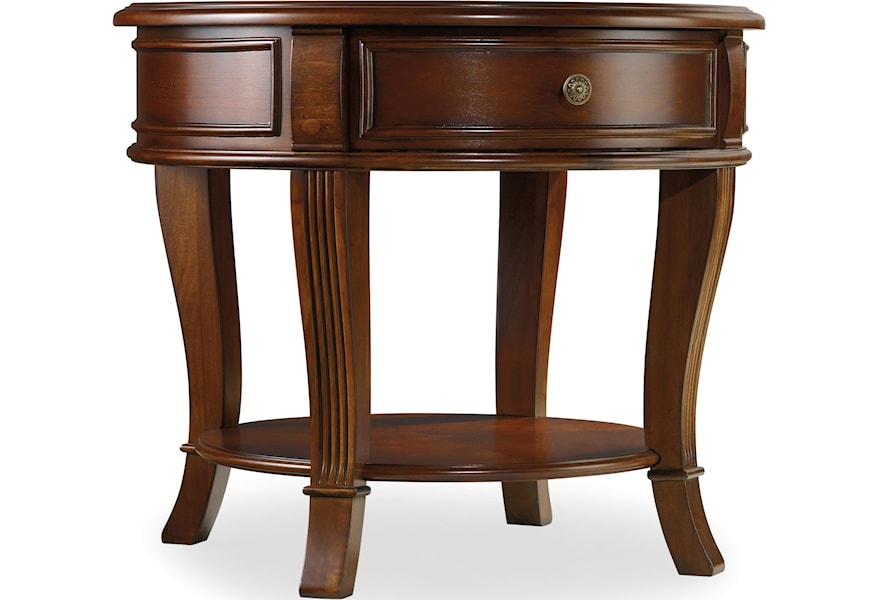 Hooker Furniture Brookhaven Round End Table With One Drawer