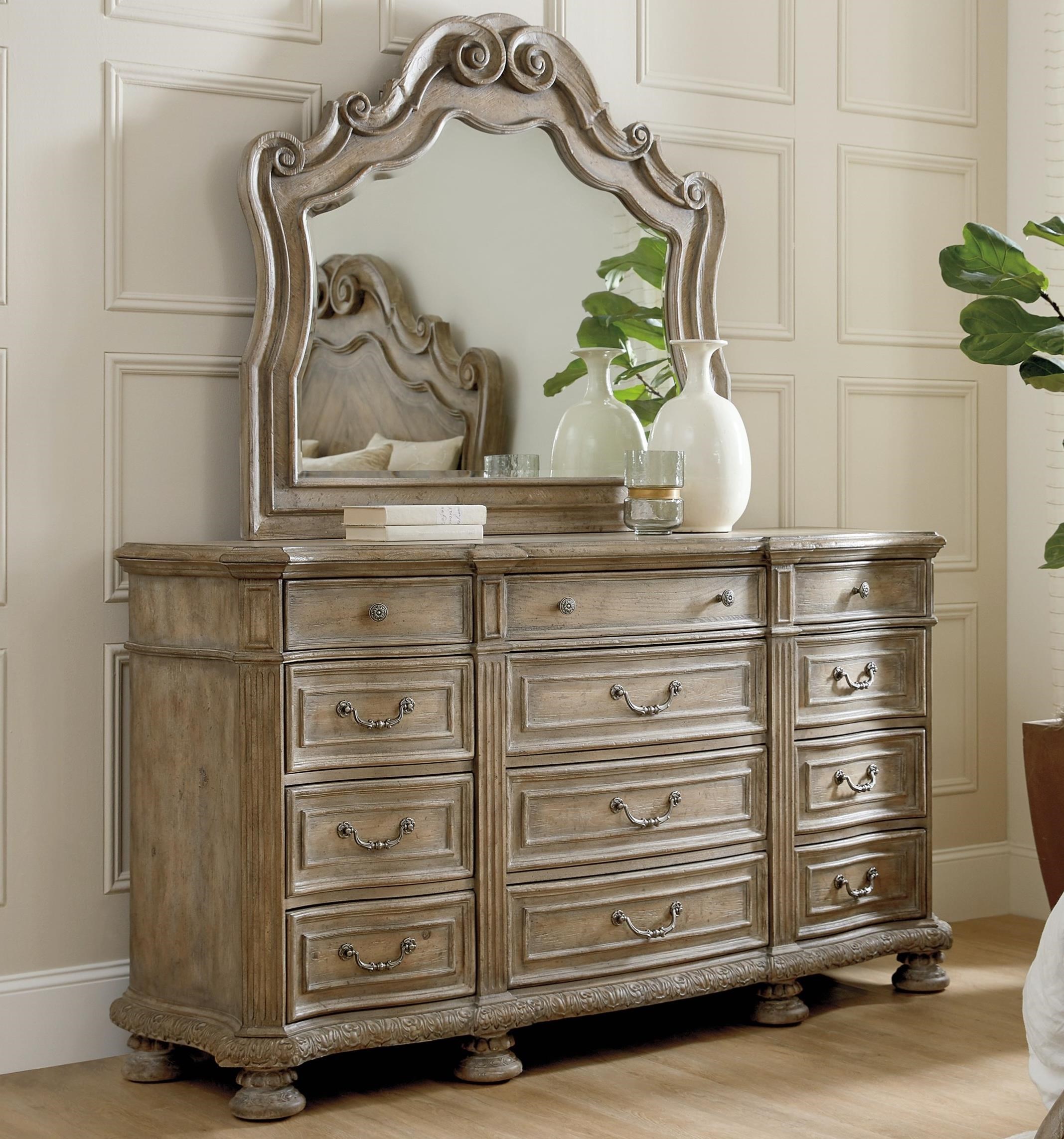 Hooker Furniture Castella Traditional Dresser And Mirror Set Belfort Furniture Dresser Mirror Sets