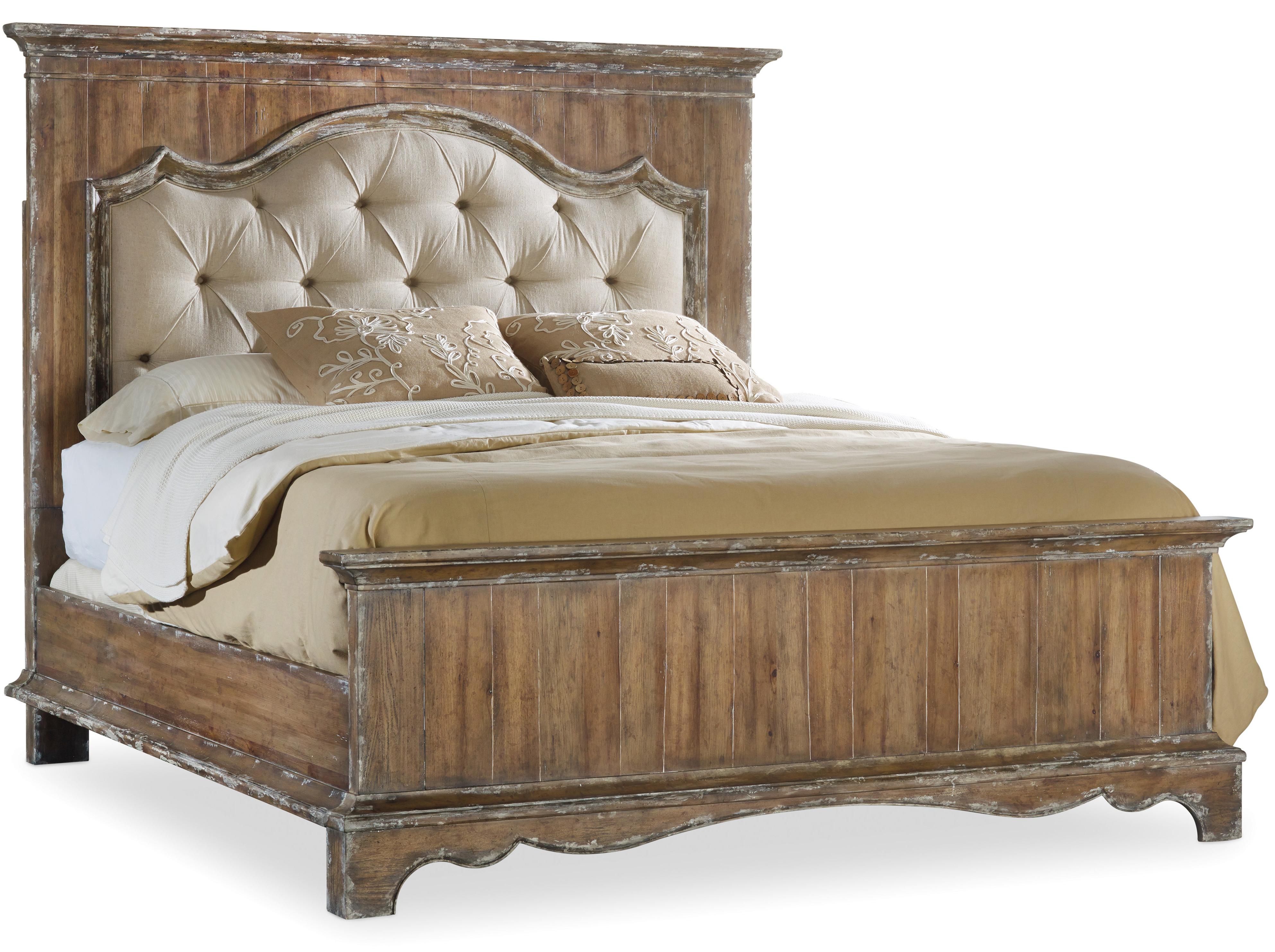 Hooker Furniture Chatelet Queen Upholstered Mantle Panel Bed with 