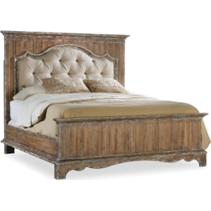 Hooker Furniture Chatelet Queen Upholstered Mantle Panel Bed With Tufted Headboard Belfort Furniture Upholstered Beds