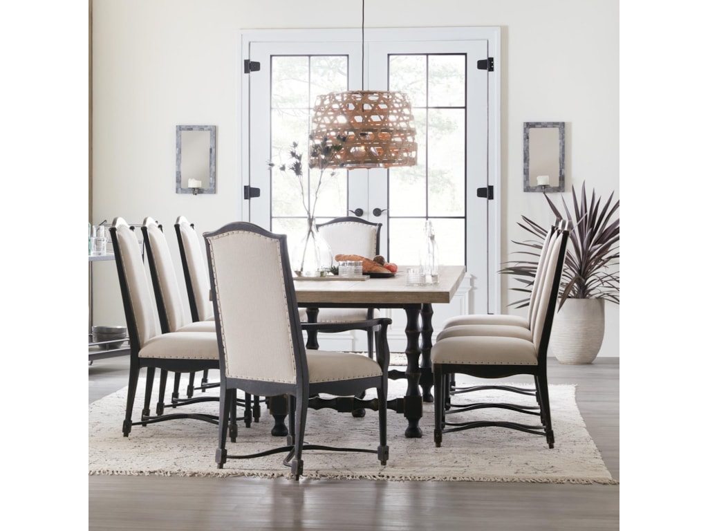 Hooker Furniture Ciao Bella 9 Piece Trestle Table And Chair