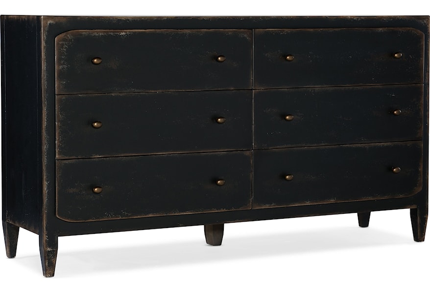 Hooker Furniture Ciao Bella 5805 90002 99 Rustic 6 Drawer Dresser