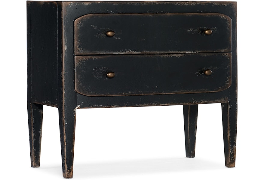 Hooker Furniture Ciao Bella Rustic 2 Drawer Nightstand With Outlet And Usb Port Zak S Home Nightstands