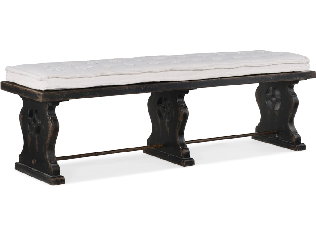 Hooker Furniture Ciao Bella Relaxed Vintage Bench With Upholstered