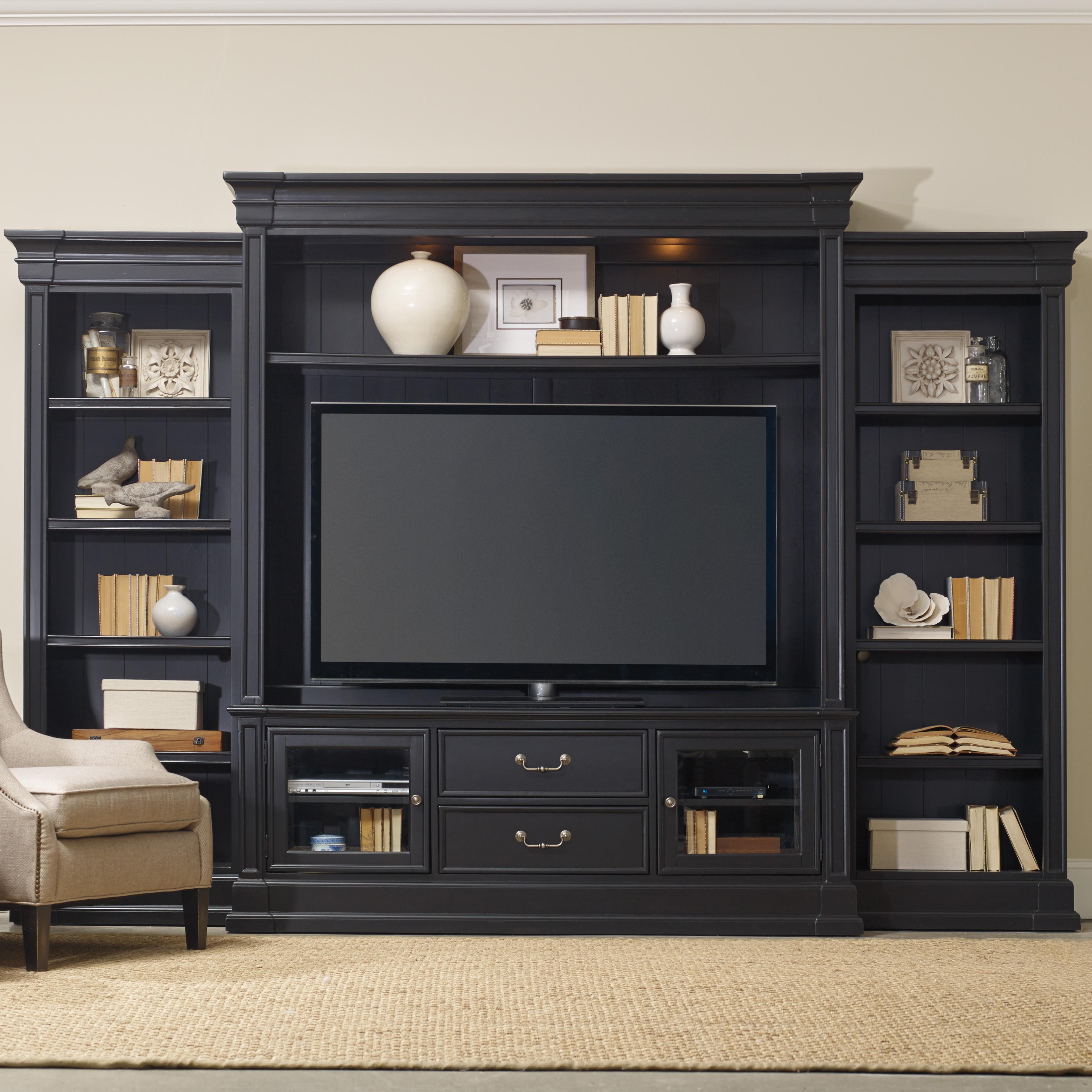 Hooker Furniture Clermont 5371 70222 Four Piece Entertainment Group With 2 Drawers Dunk Bright Furniture Wall Unit