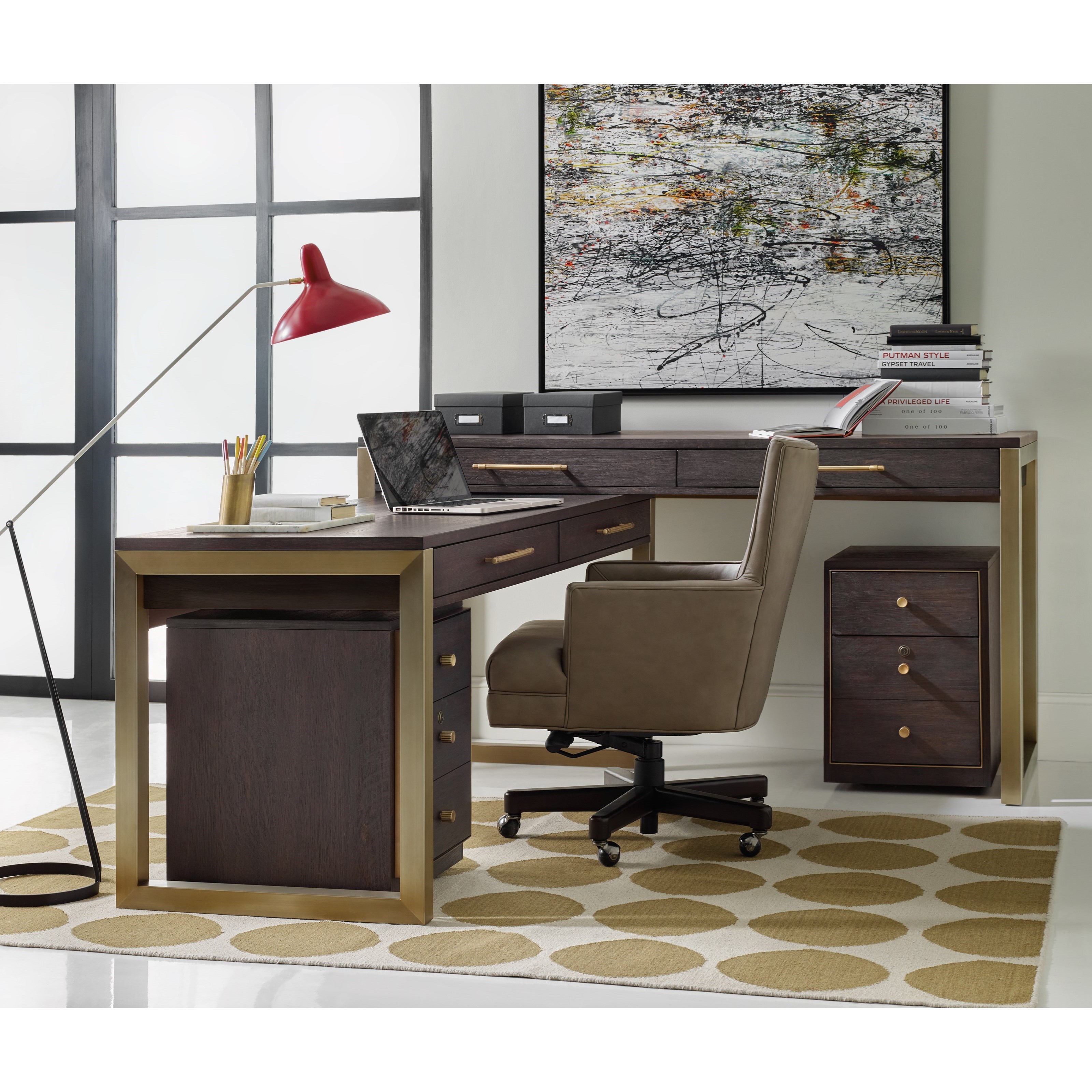 Hooker Furniture Curata Tall Modern Wooden Writing Desk Belfort