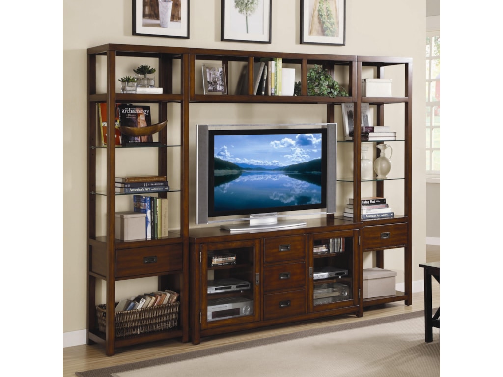 Hooker Furniture Danforth Open Entertainment Wall Unit | Stoney ... Hooker Furniture Danforth Open Entertainment Wall Unit | Stoney ...