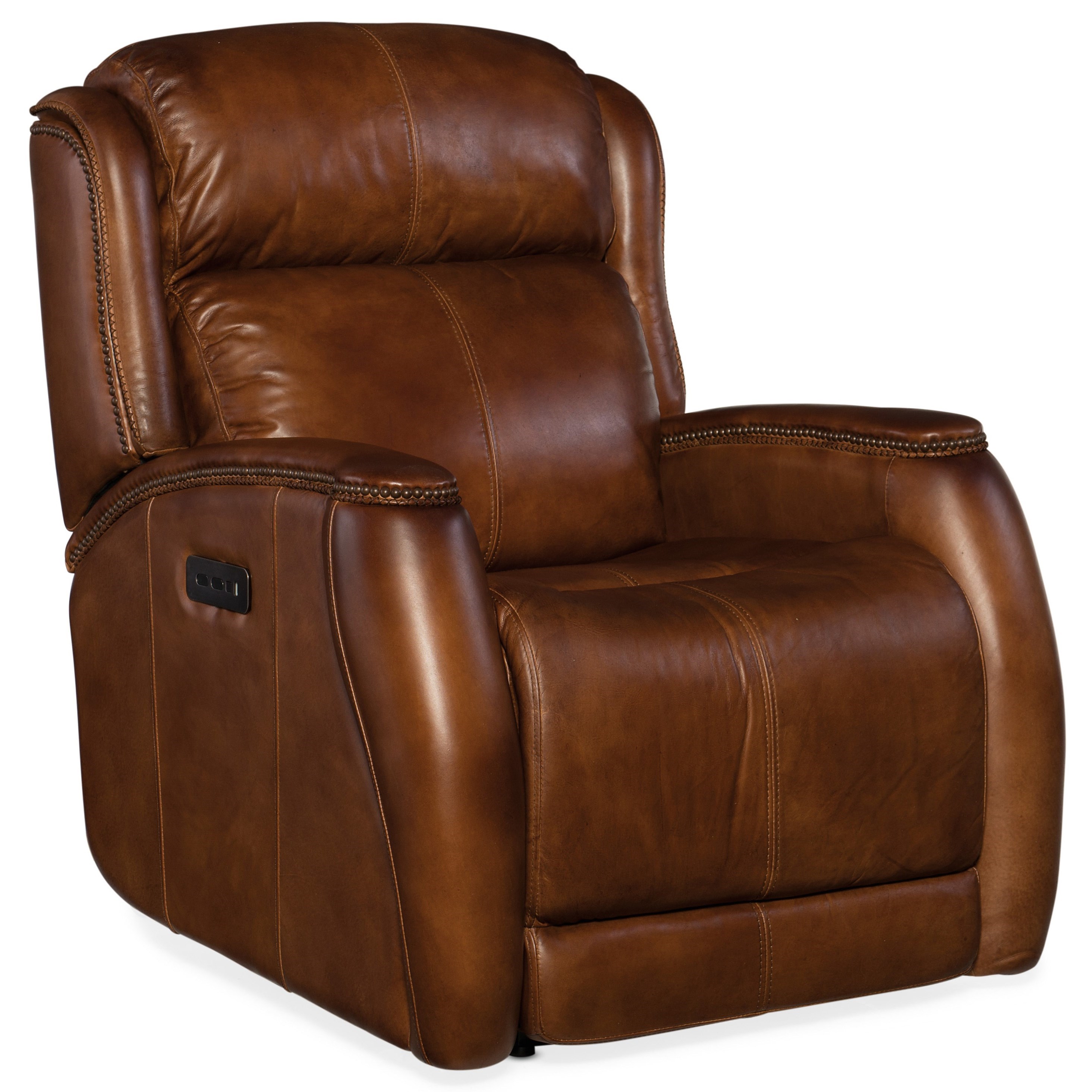 Hooker Furniture Emerson Power Recliner With Power Headrest And Nailhead Trim Wayside Furniture Recliners