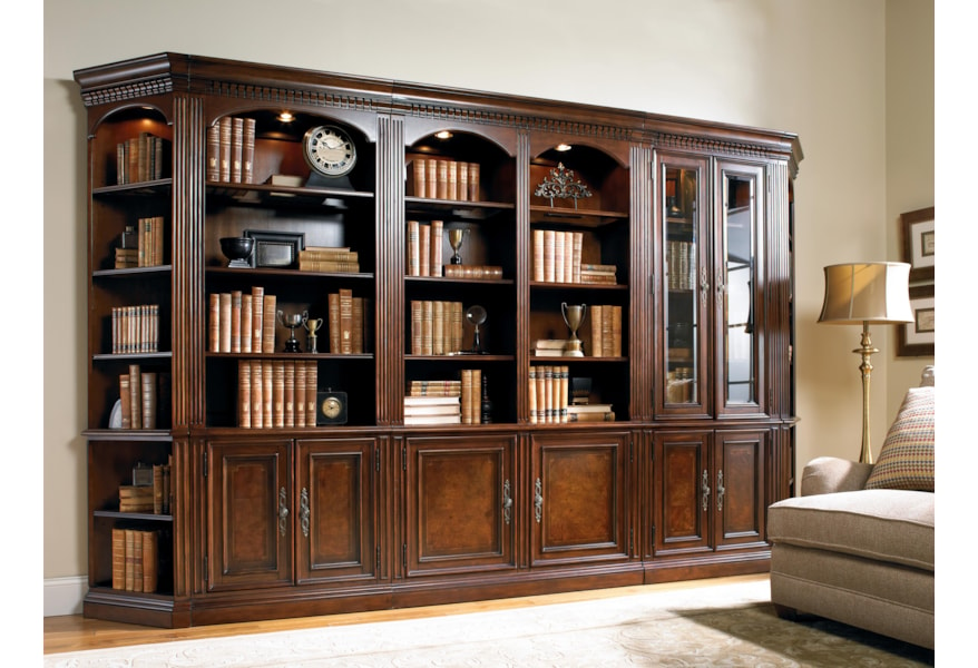 Hooker Furniture European Renaissance II Five-Piece Library Wall Unit