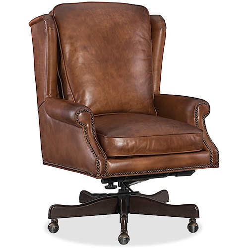 Finnian Leather Home Office Chair With Nailhead Trim Sprintz Hamilton Home Finnian Leather Office Chair With Nailhead Trim