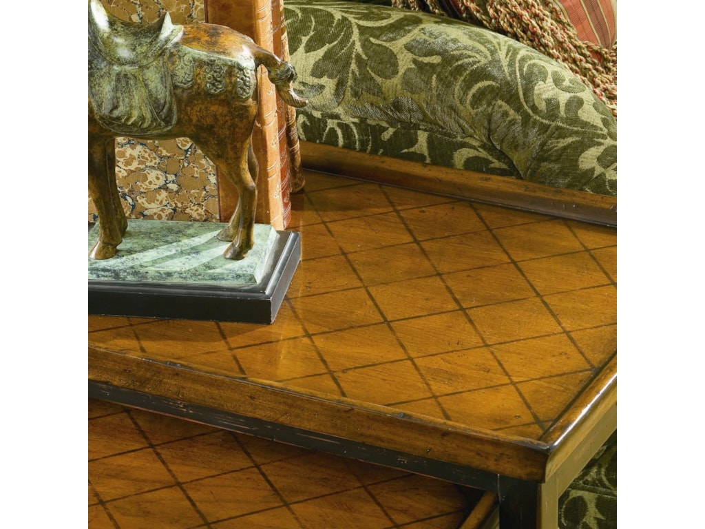 Hooker Furniture Seven Seas 3 Piece Nesting Table With Medallion Motif Wayside Furniture End Tables